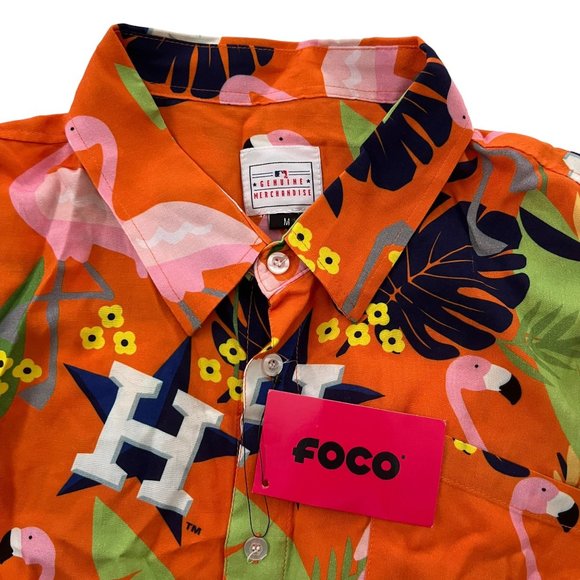NWT MLB Genuine Merchandise Houston Astros Floral Button Up Shirt Medium… - Picture 6 of 12